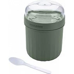 Fackelmann Speisebehälter Müsli To Go gruen/weiß 0.5 l Becher Deckel mit Silikondichtung und (26929)
