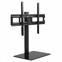 Maclean MC-386 Universal TV Stand Base for Cabinet Dresser Table Desk 32 - 75 40kg VESA 35° Rotating Temepred Glass Adjustable TV Height Powder Coating