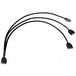 Y-Kabelsplitter aRGB 3-Pin auf 3x 3-Pin, 30cm (schwarz, inkl. Steckverbinder)
