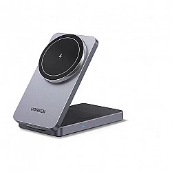 UGREEN W528 Magnetic Wireless Charger 2-in-1 Ladestation fuer Qi?fhige Gerte faltbar grau