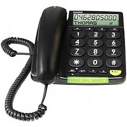 DORO PhoneEasy 312cs - Telefon mit Schnur mit Rufnummernanzeige - Schwarz (380005)