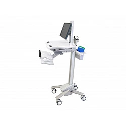 Ergotron Wagen - für LCD-Display / PC-Ausrüstung - medizinisch - Kunststoff, Aluminium, verzinker Stahl - Grau, weiß, Polished Aluminum - Bildschirmgröße: bis zu 61 cm (bis zu 24 Zoll)