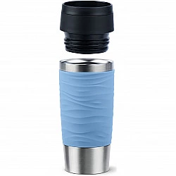 TRAVEL MUG Waves thermo mug light blue stainless steel 0.36 litres