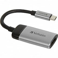 Verbatim USB-C auf HDMI 4K Adapter ermöglicht eine nahtlose Verbindung von jedem beliebigen USB-C Gerät zu Ihrem Projektor - TV oder Monitor - 0,01 m - USB C - HDMI - Männlich - Weiblich - Gerade (49143)