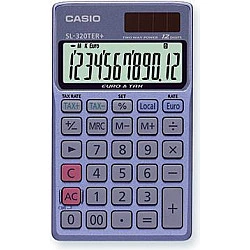 Casio SL-320TER+ Calculator Blue Display (digits) 12 Solar-powered, battery-powered (W x H x D) 70 x