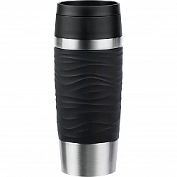 TRAVEL MUG Waves thermo mug black/stainless steel, 0.36 litres