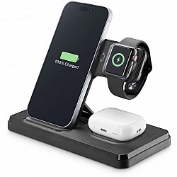 Cellularline Triple Wireles Charger 3in1 Black (WIRESTAND3IN1FBK)