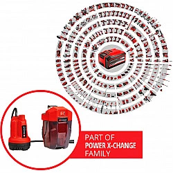 Power X-Change Akku-Klarwasserpumpe GE-SP 18 Li-Solo,18Volt, Tauch- / Druckpumpe (rot/schwarz, ohne Akku und Ladegerät)