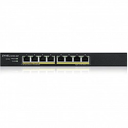 ZYXEL GS1915-8EP, 8-PORT GBE POE SMART HYBRID MODE SWITCH, STANDALONE OR NEBULAFLEX CLOUD, 60 WATT 802.3AT, DESKTOP, FANLESS