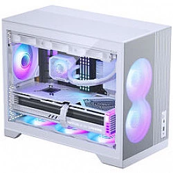 Phanteks XT M3 PC-Gehäuse, Mini-Gehäuse + D30 PWM Regular Airflow D-RGB Lüfter, 3er Pack, weiß