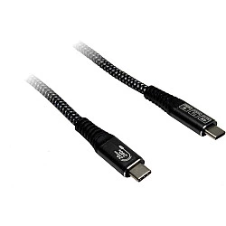 USB 3.2 Gen2x2 Kabel, USB-C Stecker > USB-C Stecker (schwarz, 3 Meter, PD 3.1, Laden mit bis zu 240 Watt, gesleevt)