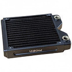Phobya R27-S140 Radiator, 140 mm Radiator, 18 FPI, Kupferlamellen, 2x G1/4-Zoll-Anschlüsse – schwarz