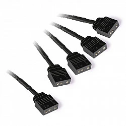 Y-Kabelsplitter aRGB 3-Pin auf 4x 3-Pin, 60cm (schwarz, inkl. Steckverbinder)