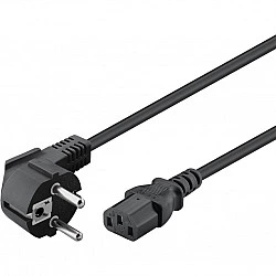 Wentronic Goobay Kaltgeräte Anschlusskabel abgewinkelt, 1,5 m, Schwarz - Typ F (Typ F, CEE 7/7) > Gerätebuchse C13 (Kaltgeräteanschluss) (68604)