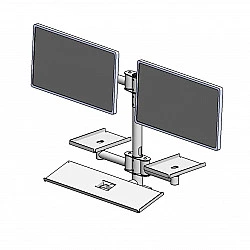Wall mounted pole with dual