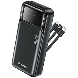 Powerbank Awei PA-93 20000mAh 22,5W PD 2xUSB-C + kabel czarny