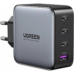 Ładowarka sieciowa Ugreen Nexode RG (Robot GaN), 3x USB-C + USB, 100W (czarna)