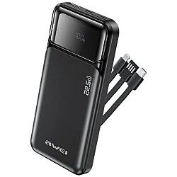 Powerbank Awei PA-91 10000mAh 22,5W PD 2xUSB-C + kabel czarny