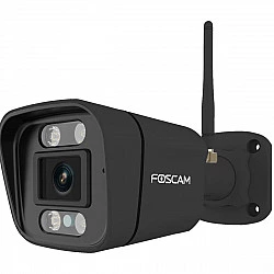 Foscam V5P WLAN Überwachungskamera Schwarz 5MP (3072x1728), Dual-Band WLAN, Integrierter Scheinwerfer und Sirene