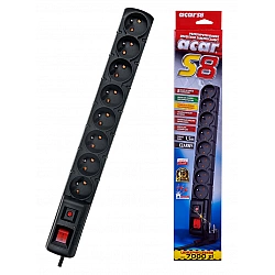 ACAR S8 power extension 1.5 m 8 AC outlet(s) Indoor Black