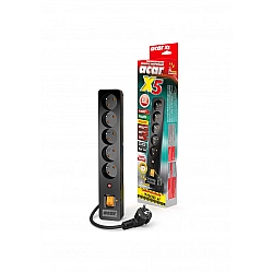 POWER STRIP ACAR X5 1.5M 5X 230V PL BLACK