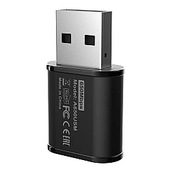 TOTOLINK A650USM AC650 WIRELESS DUAL BAND USB ADAPTER - MU-MIMO SUPPORT - Kabelgebunden - USB Typ-A - WLAN - Wi-Fi 5 (802.11ac) - 633 Mbit/s - Schwarz