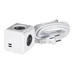 PowerCube Extended 4 gniazda 2x USB 3.0m szary