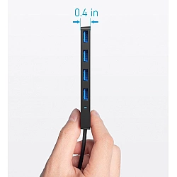 Anker Ultra Slim USB-C Hub (4 in 1), Schwarz, A8309G11