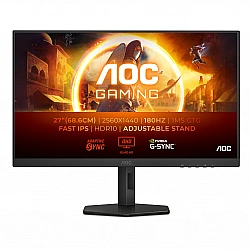 AOC Gaming Q27G4XF 27 Zoll QHD Monitor, 180 Hz, 0.5ms, FreeSync Premium, HDR10 (2560x1440, 2x HDMI, DisplayPort) schwarz/grau