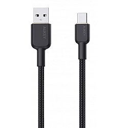 CB-NAC1 kabel USB-C - USB-A 1m 60W PD 3A 20V nylonowy oplot czarny