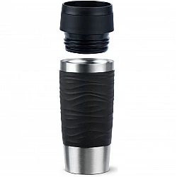 TRAVEL MUG Waves thermo mug black/stainless steel, 0.36 litres