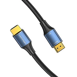 Vention Cotton Braided HDMI-A Male to Male HD Cable 8K 3M Blue Aluminum Alloy Type
