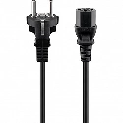 Wentronic Goobay Kaltgeräte Anschlusskabel, 1,5 m, Schwarz - Typ F (Typ F, CEE 7/7) > Gerätebuchse C13 (Kaltgeräteanschluss) (68605)