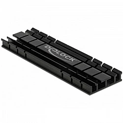 DeLOCK Heat Sink flat 70 mm for M.2 module - Solid State Drive Kühlkörper - Schwarz