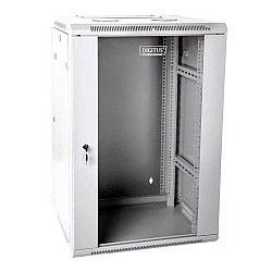 Wall-mounted network cabinet 19 18U rack 600x600, door glass, gray, split, folded, 60kg