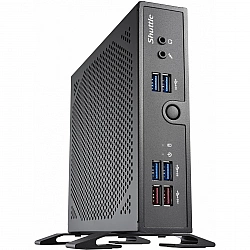 Shuttle XPC slim Barebone DS50U3, Intel i3-1315U, 2x LAN (1x 2.5Gbit ,1x 1Gbit), 1xCOM,1xHDMI,1xDP, 1x VGA, fanless, 24/7 permanent operation