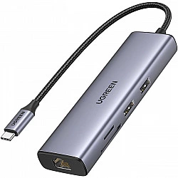 UGREEN USB-C to 2*USB3.0+HDMI+RJ 45+SD&TF +PD port Hub (90568)
