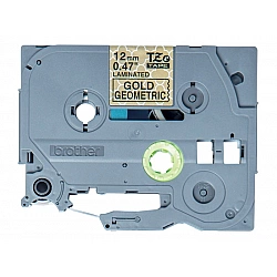 Brother TZe-MPGG31 - Schwarz auf goldenen Geometriemustern - Rolle (1,2 cm x 4 m)