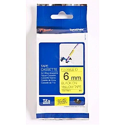 Brother TZe-FX611 Flexible ID Laminated Tape Black on Yellow TZe 8 m 6 cm