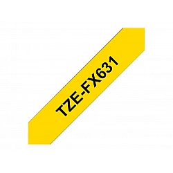 Brother TZe-FX631 Flexible ID Laminated Tape Black on Yellow TZe 8 m 1.2 cm