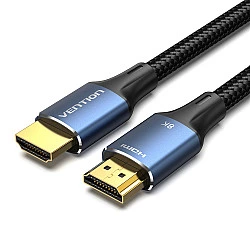 Vention Cotton Braided HDMI-A Male to Male HD Cable 8K 5M Blue Aluminum Alloy Type
