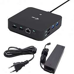 USB-C DP Dual HDMI Docking Station with Power Delivery 100 W + i-tec Universal Charger 100W