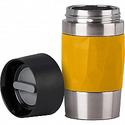 TRAVEL MUG Compact Thermobecher (gelb/edelstahl, 0,3 Liter, Drehverschluss)
