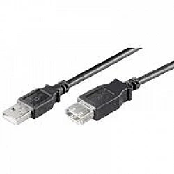Wentronic Goobay USB 2.0 Hi-Speed Verlängerungskabel, Schwarz, 0.3 m - USB 2.0-Stecker (Typ A) > USB 2.0-Buchse (Typ A) (68622)