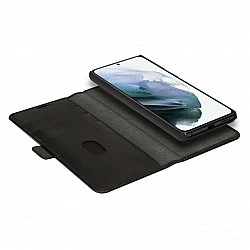 dbramante1928 Lynge - Flip-Hlle fr Mobiltelefon - genarbtes Leder - Schwarz - fr Samsung Galaxy S21+ 5G