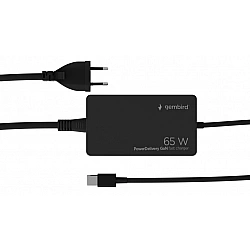Cablexpert NPA-AC-PDQC65-01 65 W PowerDelivery GaN USB Type-C fast charger, black Cablexpert