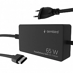 Cablexpert NPA-AC-PDQC65-01 65 W PowerDelivery GaN USB Type-C fast charger, black Cablexpert