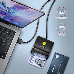 Turime | AXAGON CRE-SM3N reader Smart card USB 1.3m cab | ITwork sandėlyje!