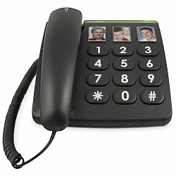 DORO PhoneEasy 331ph - Telefon mit Schnur - Schwarz (380003)