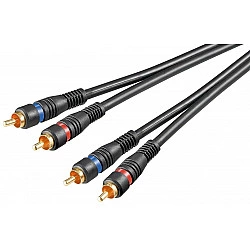 Wentronic AVK 132-150 1.5m - 2 x RCA - 2 x RCA - Männlich/männlich - Schwarz (50032)